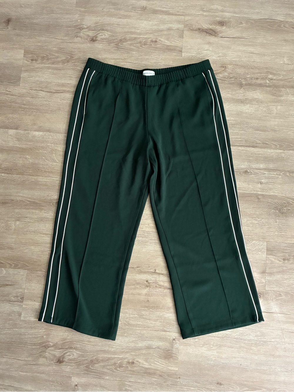 Women’s Dark Green Track Pants with Side Stripes